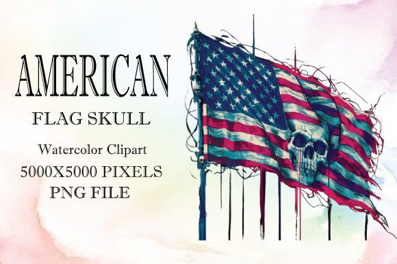 American Flag Skull Watercolor Clipart: A Designer's Guide