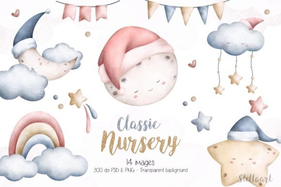 Classic Nursery Watercolor Illustration