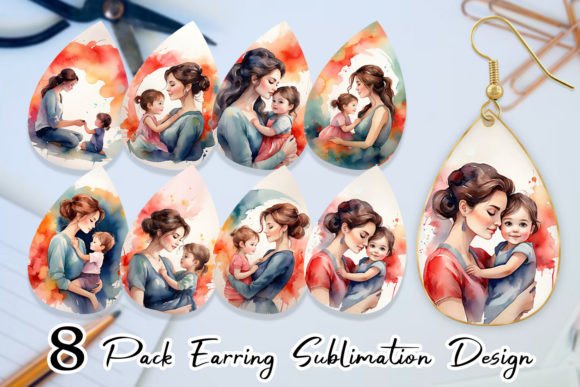 Earring Watercolor Mom and Kid: A Playful Display Font