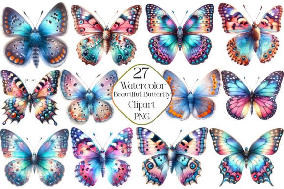 Elevate Your Brand with Watercolor Beautiful Butterfly Clipart