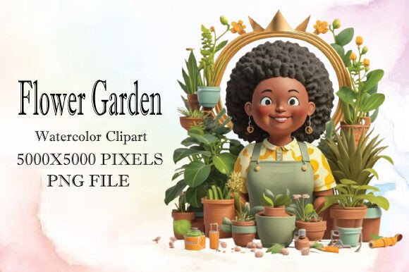 Flower Garden Watercolor Clipart 22