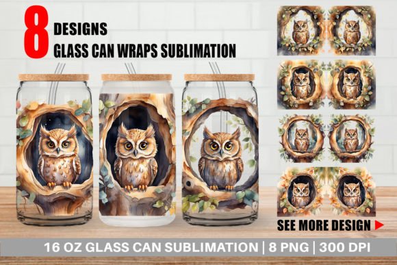 Glass Can Watercolor Owl: A Unique Display Font