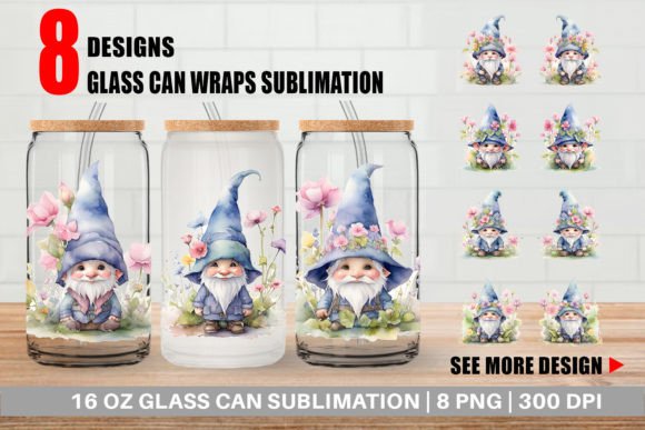 Glass Can Watercolor Spring Gnome: A Whimsical Display Font with Garden Charm