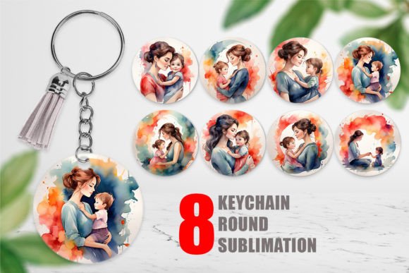 Keychain Watercolor Mom and Kid: A Playful Display Font