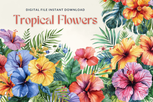 Tropical Watercolor Flowers Clipart: A Creative Asset Guide