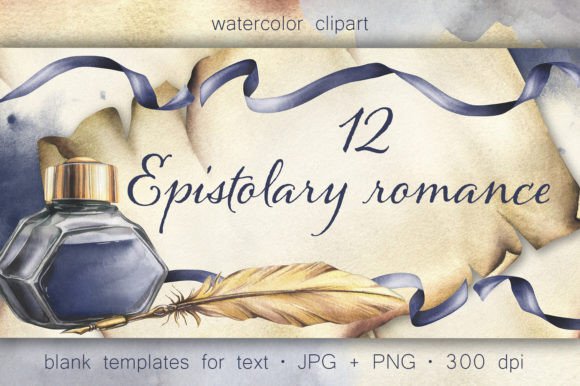 Vintage Writing Watercolor Templates for Creative Projects