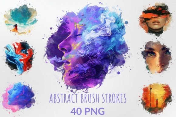 Watercolor Abstract Brush Strokes
