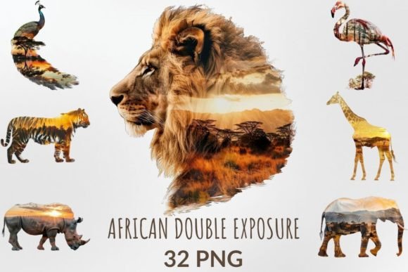 Watercolor African Double Exposure