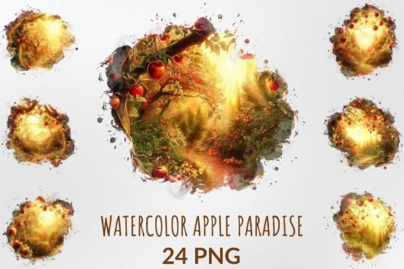 Watercolor Apple Paradise Sublimation: A Creative Font for Modern Design