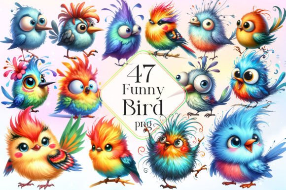 Watercolor Funny Bird Clipart: Character and Creative Uses