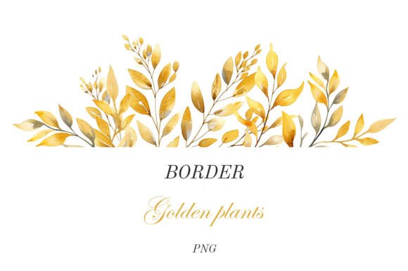 Watercolor Golden Plants Border: A Strategic Design Asset
