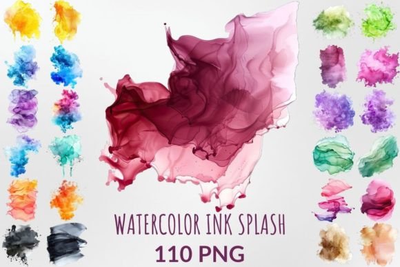 Watercolor Ink Splash Sublimation Pack