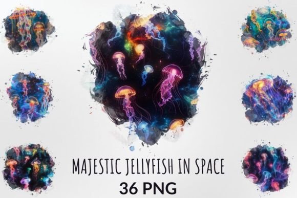 Watercolor Majestic Jellyfish in Space: A Display Font That Defies Gravity