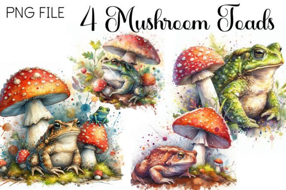 Watercolor Mushrooms and Toads: A Whimsical Display Font