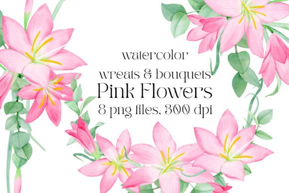 Watercolor Pink Flowers Frames