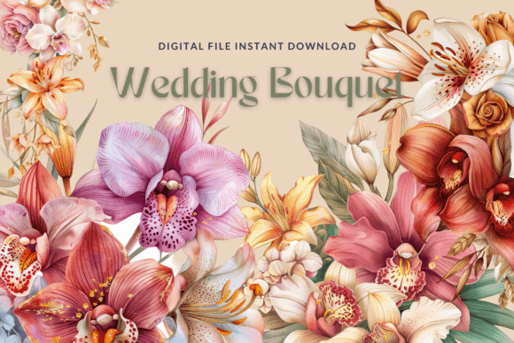 Watercolor Roses Clipart for Bouquet Designs