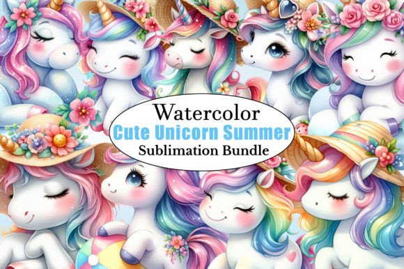 Watercolor Unicorn Clipart for Summer Creativity