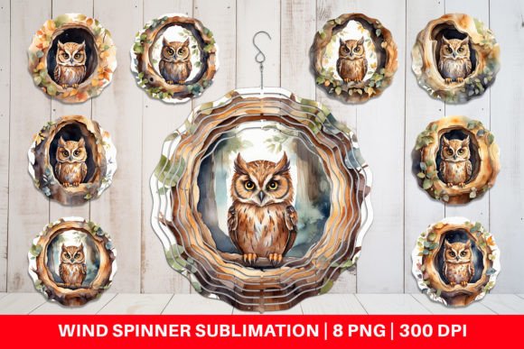 Wind Spinner Watercolor Owl: A Display Font with Artistic Presence